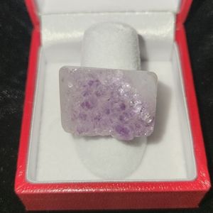 Amethyst crystal druzy ring size 8